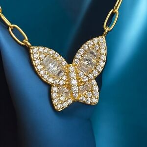 Gold Butterfly Pendant Necklace